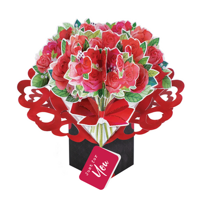 Pop Up Bouquet Of Roses Just For You Pop Up Card