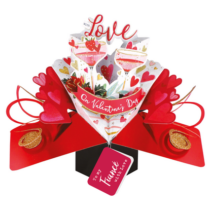 With Love To My Fiance With Love Valentine's Pop Up Card