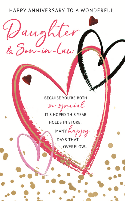 Daughter & Son-In-Law Embellished Anniversary Greeting Card