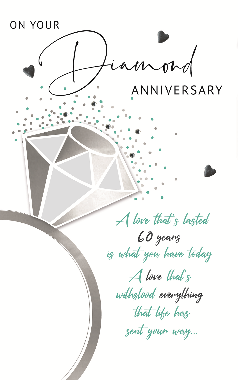 Diamond 60th Embellished Anniversary Greeting Card