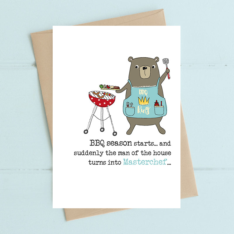 BBQ Season Man Of The House BBQ King Greeting Card