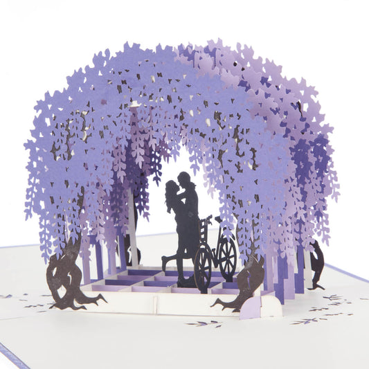 Wisteria Love Pop-Up Any Occasion Greeting Card Blank Inside