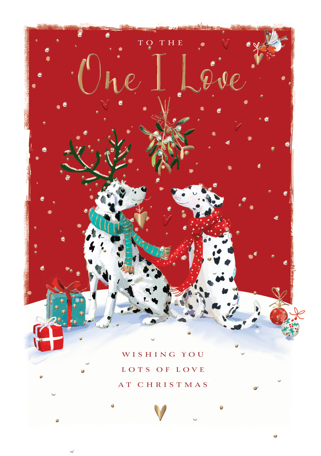 One I Love Embellished Christmas Greeting Card