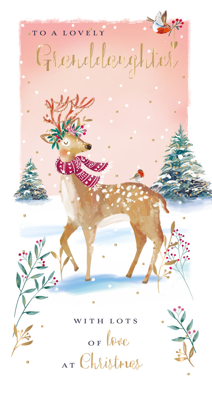 To A Lovely Granddaughter Christmas Greeting Card