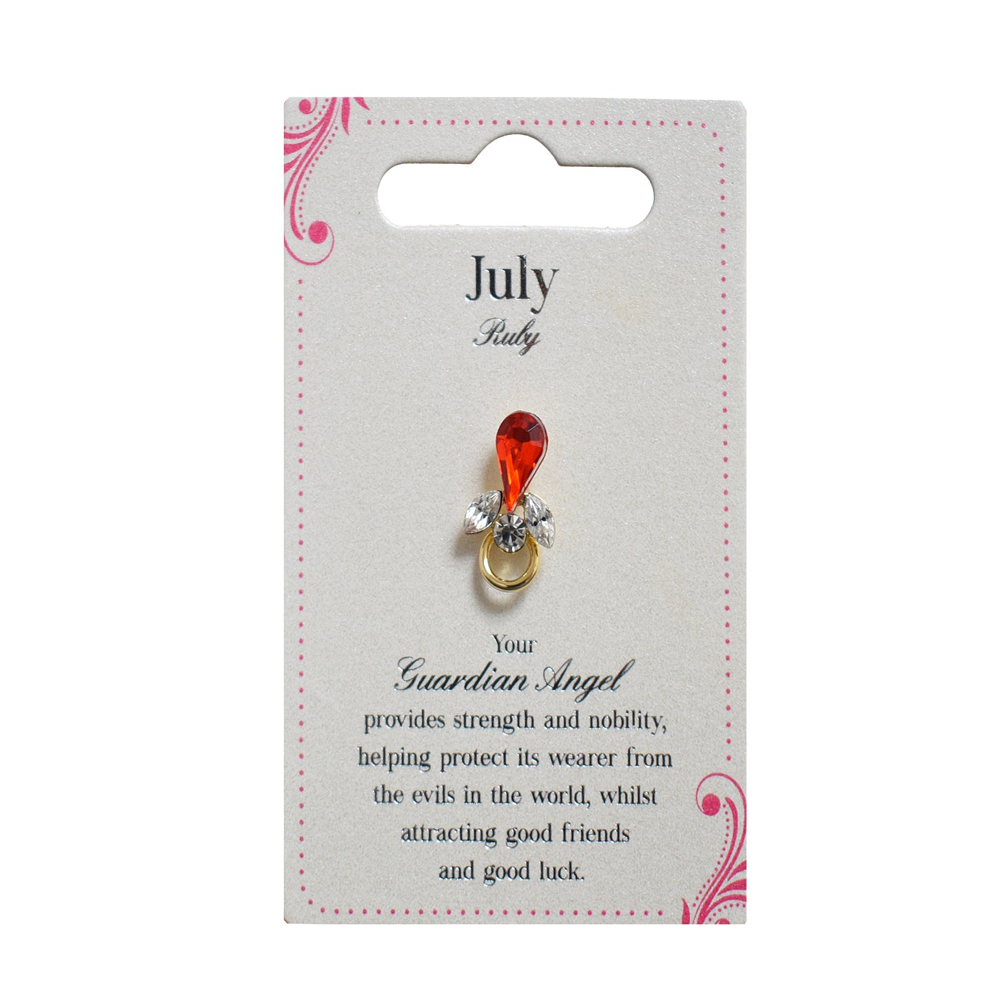 Guardian Angel July Birthstone Angel Pin With Gem Stone