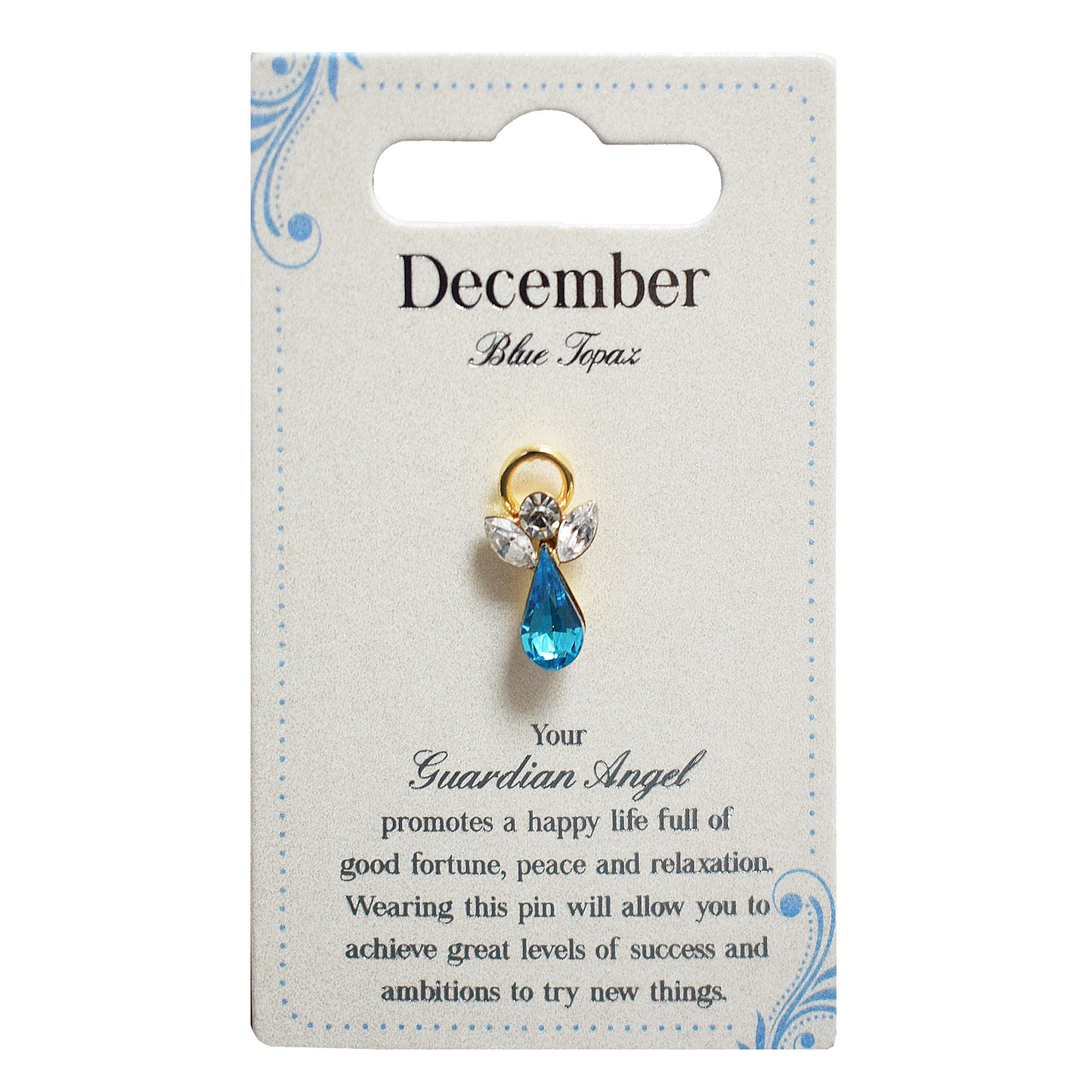 Guardian Angel December Birthstone Angel Pin With Gem Stone