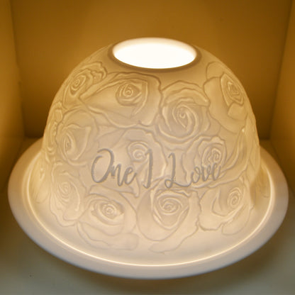 Nordic Lights One I Love Bone Porcelain Candle Shade