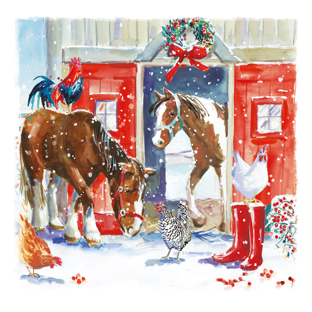 Box of 12 Festive Farm Yard Assorted Christmas Cards