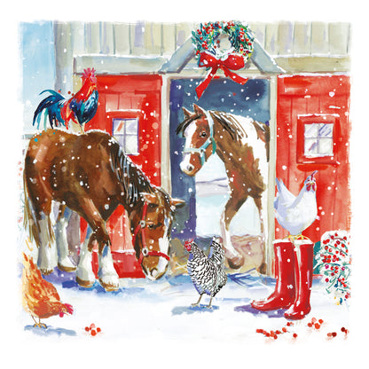 Box of 12 Festive Farm Yard Assorted Christmas Cards