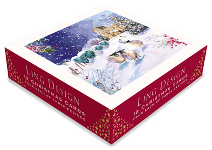 Box of 12 Winter Snowy Animals Assorted Christmas Cards