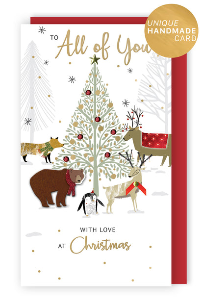 All Of You With Love Embellished Christmas Card Hand-Finished