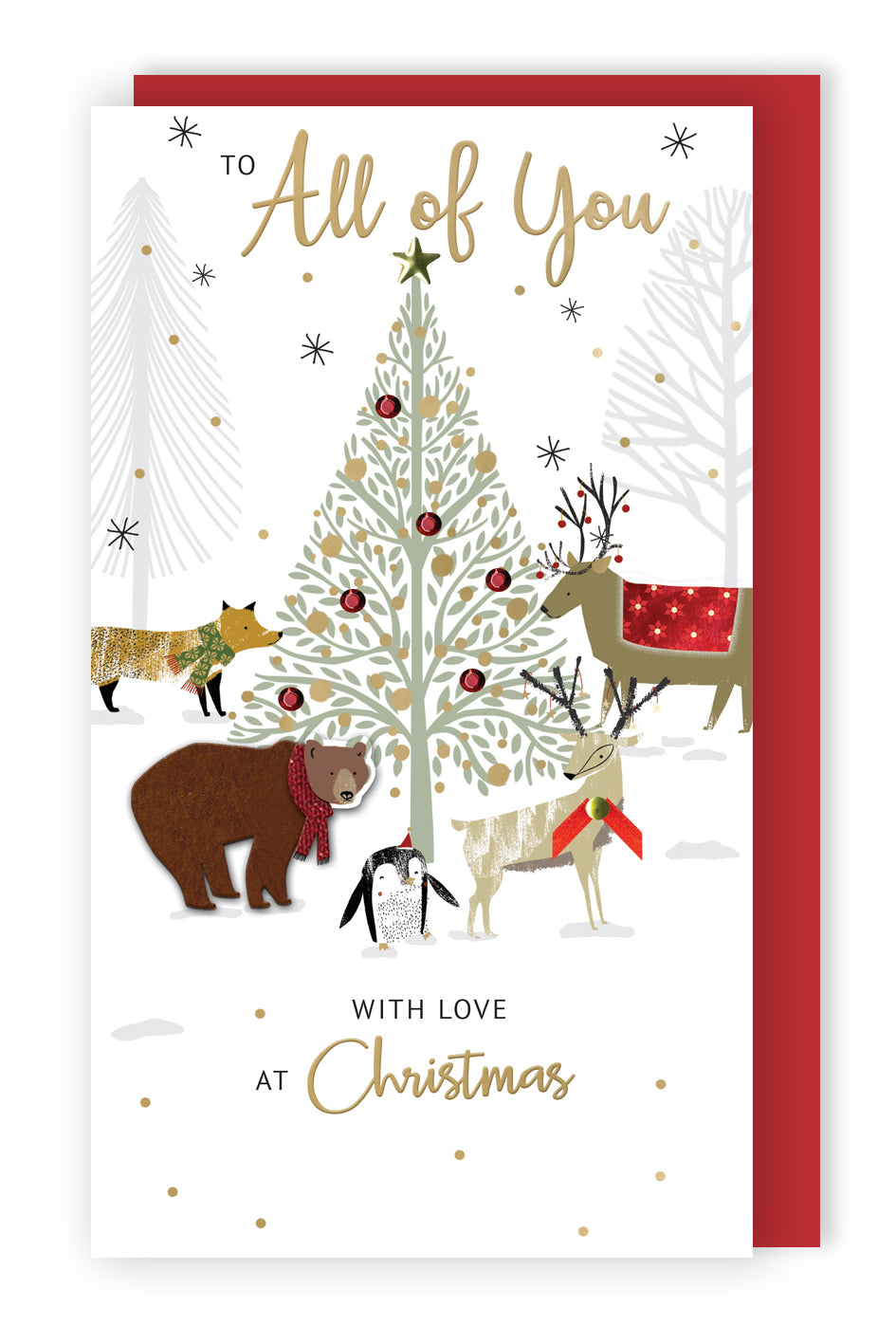 All Of You With Love Embellished Christmas Card Hand-Finished