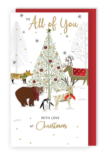 All Of You With Love Embellished Christmas Card Hand-Finished