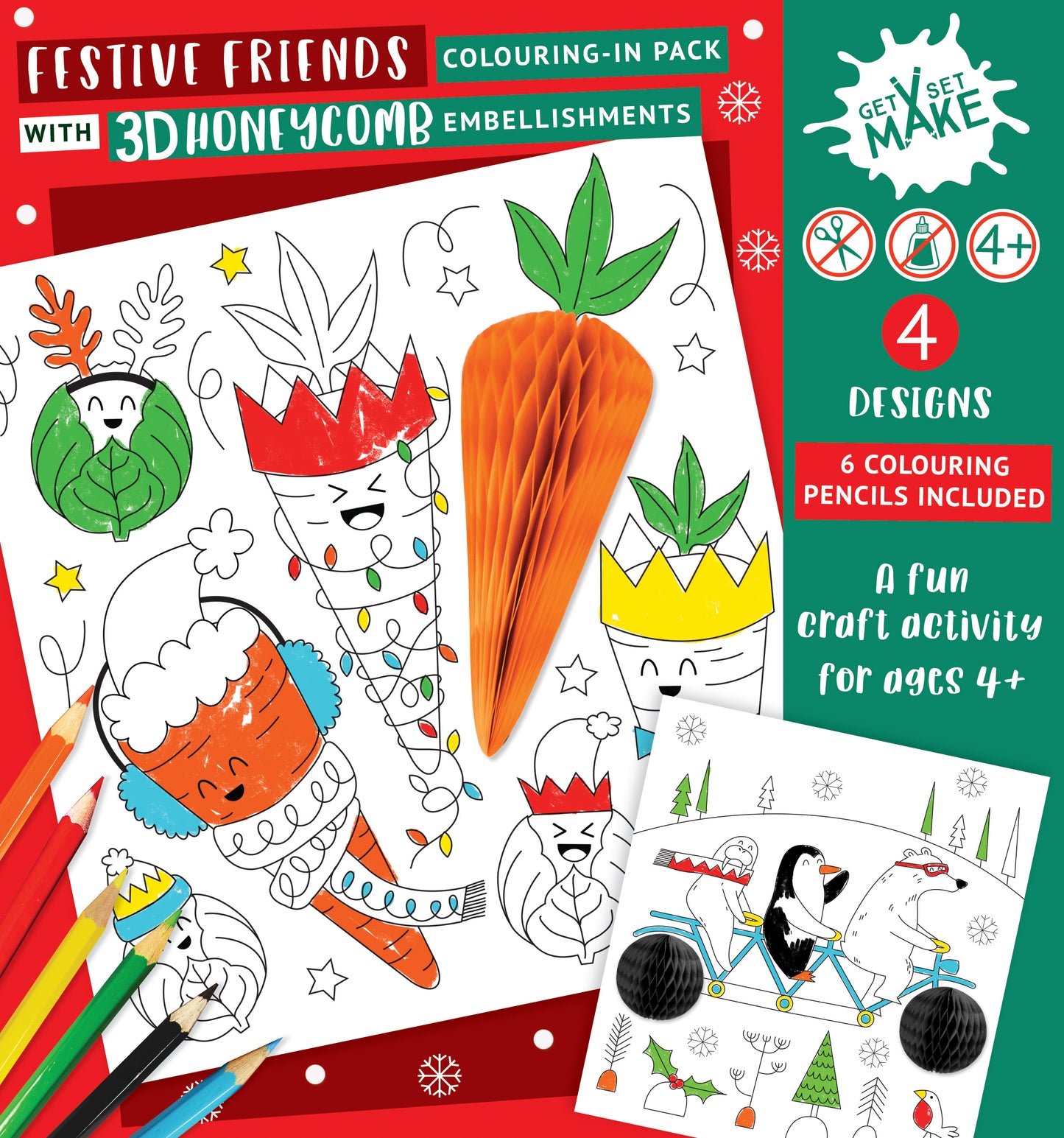 Festive Friends Get Set Make Activity Pack Colouring In Set