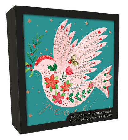 Box of 6 The Dove Of Peace Luxury Hand-Finished Christmas Cards