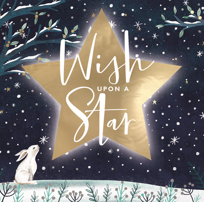 Wish Upon A Star Festive Night Hare Christmas Card