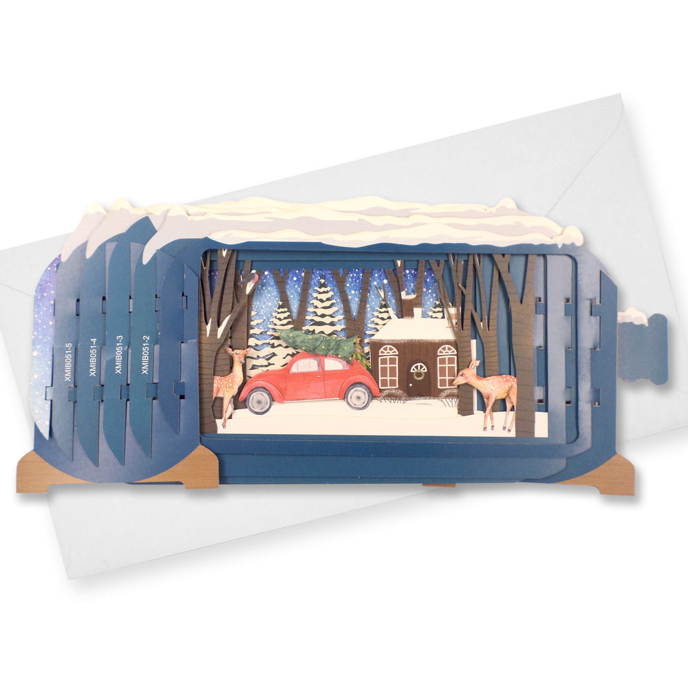 Message In A Bottle Home For Xmas Pop Up Christmas Greeting Card