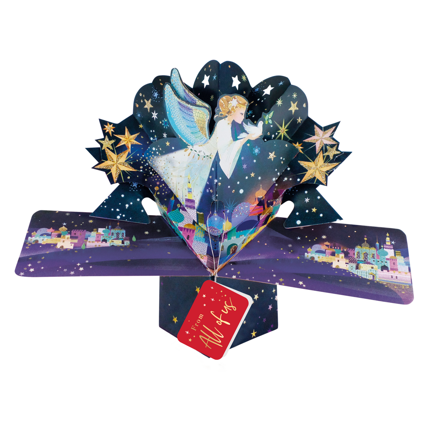 From All Of Us Christmas Card 3D Angel Pop Up Christmas Card