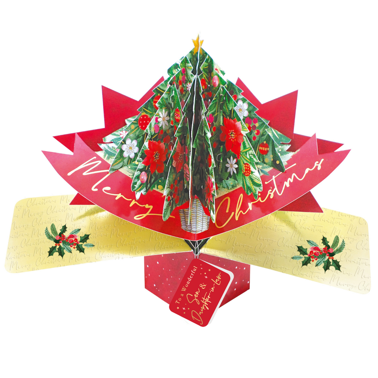Son & Daughter-In-Law Christmas Card 3D Xmas Tree Pop Up Christmas Card