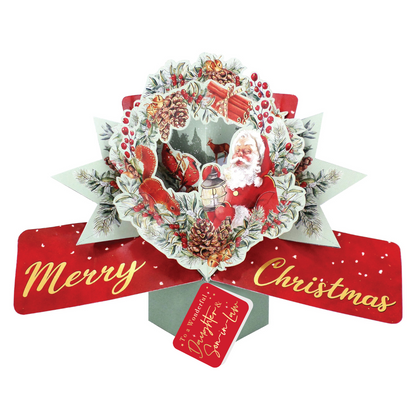 Daughter & Son-In-Law Christmas Card 3D Santa Claus Pop Up Christmas Card
