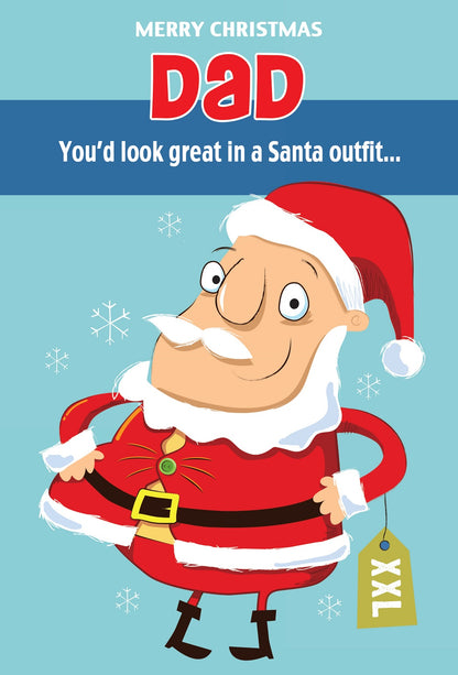 Merry Christmas Dad Santa Outfit Funny Christmas Card