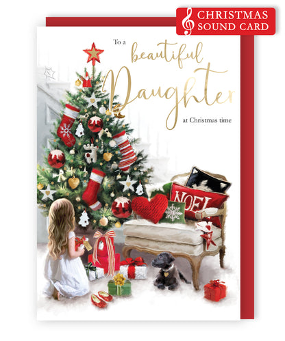 Beautiful Daughter Singing Musical Christmas Card