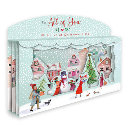 All Of You Spectacular 3D Street Scene Christmas Card