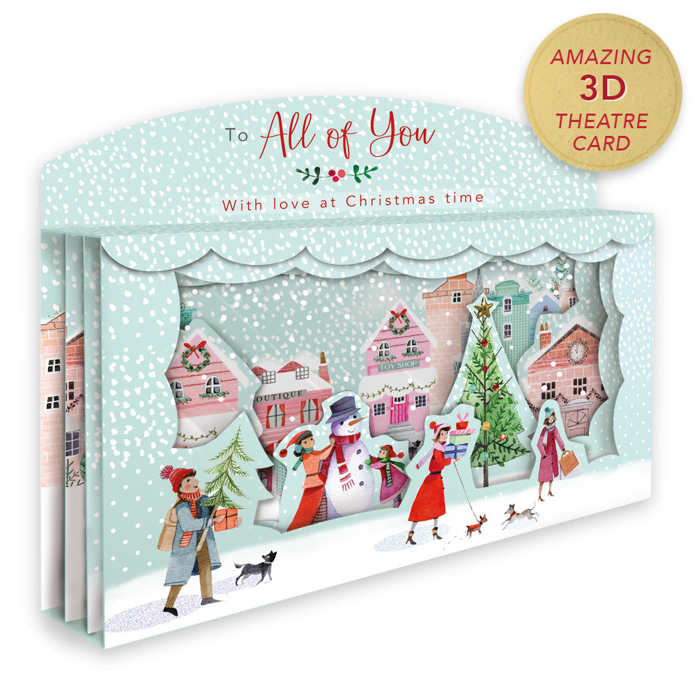 All Of You Spectacular 3D Street Scene Christmas Card