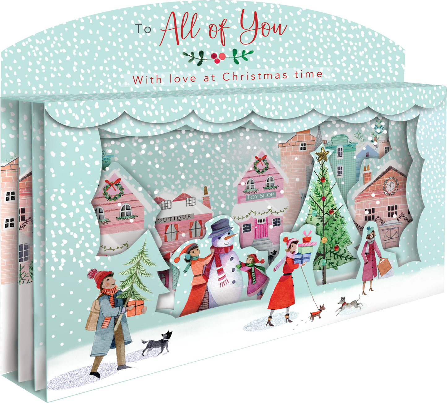 All Of You Spectacular 3D Street Scene Christmas Card