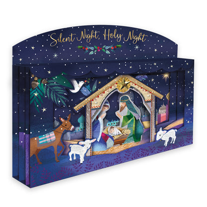 Silent Night Spectacular 3D Nativity Scene Christmas Card