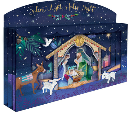 Silent Night Spectacular 3D Nativity Scene Christmas Card