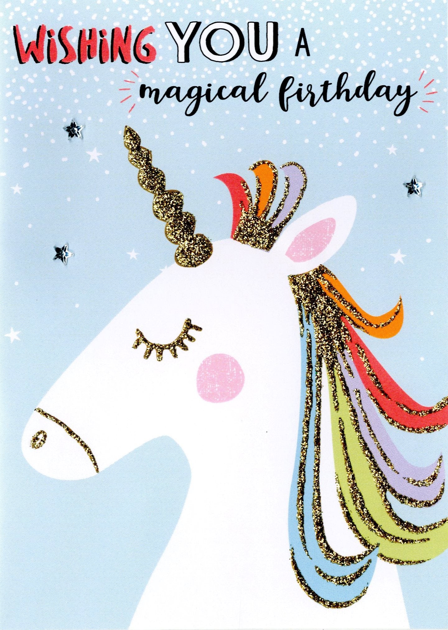 Unicorn Wishing Magical Birthday Greeting Card