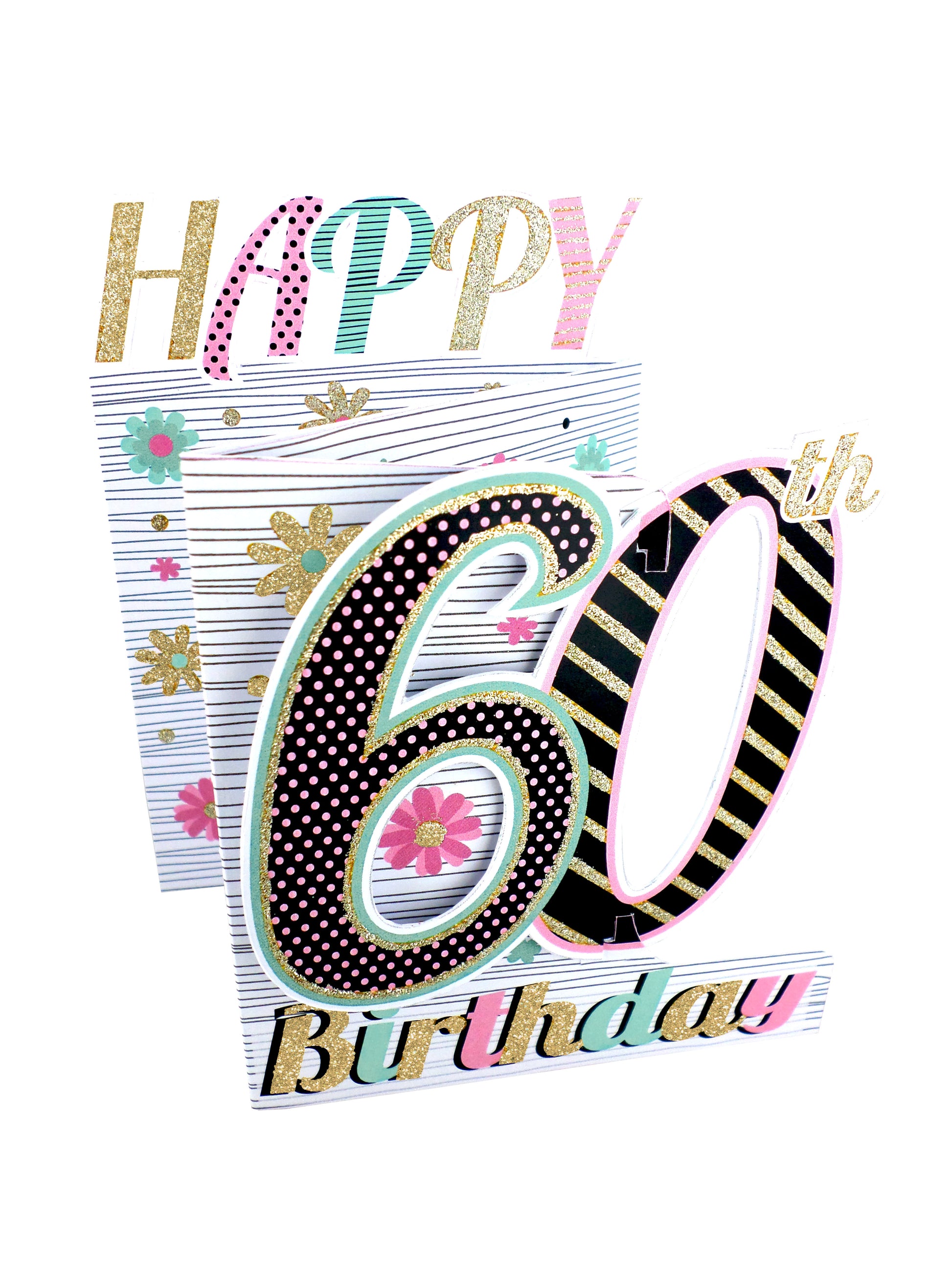 60th Birthday Female 3d Cutting Edge Birthday Card Love Kates 6165