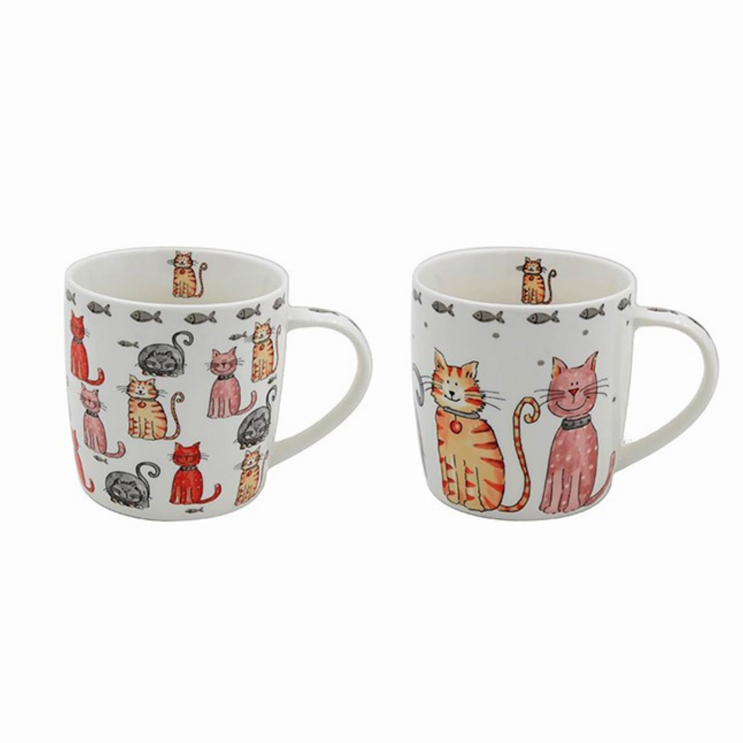 Faithful Friends Cartoon Cats Fine China Mug In A Gift Box