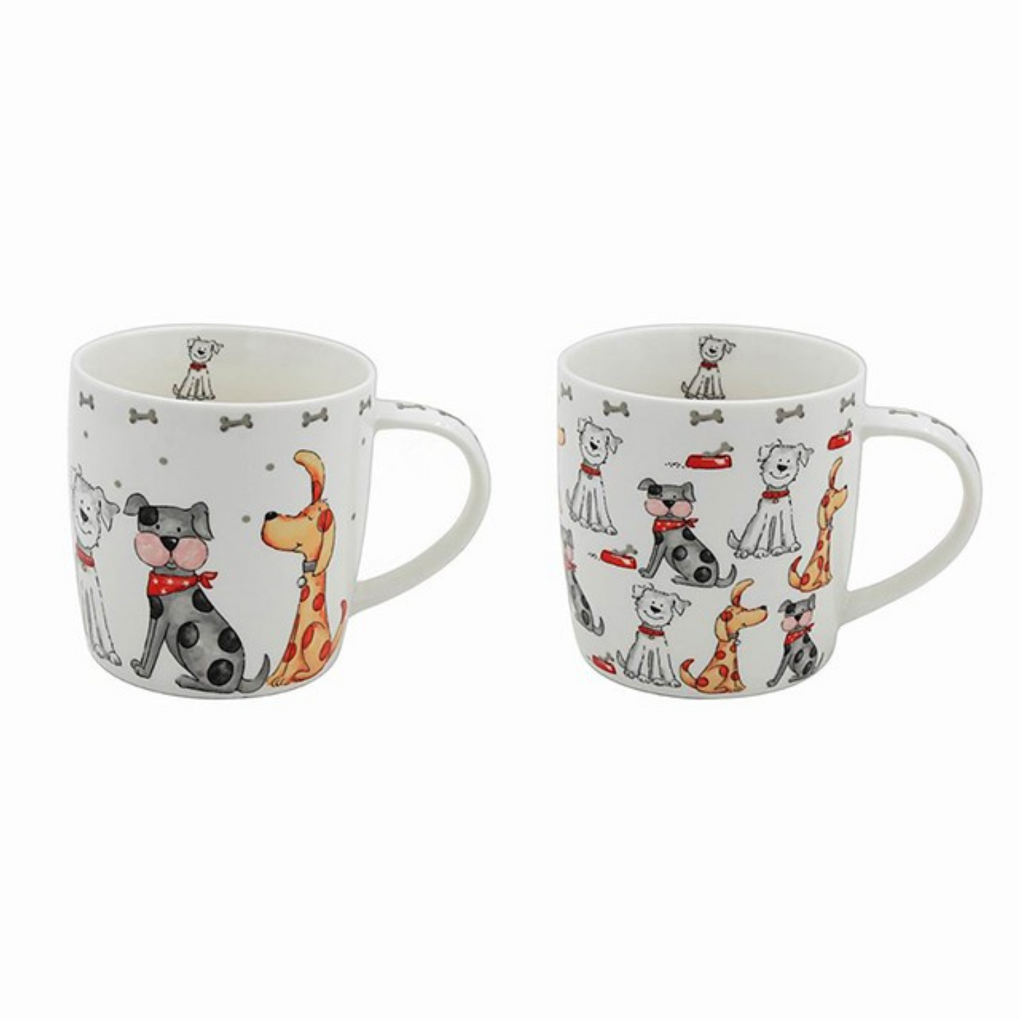 Faithful Friends Cartoon Dogs Fine China Mug In A Gift Box