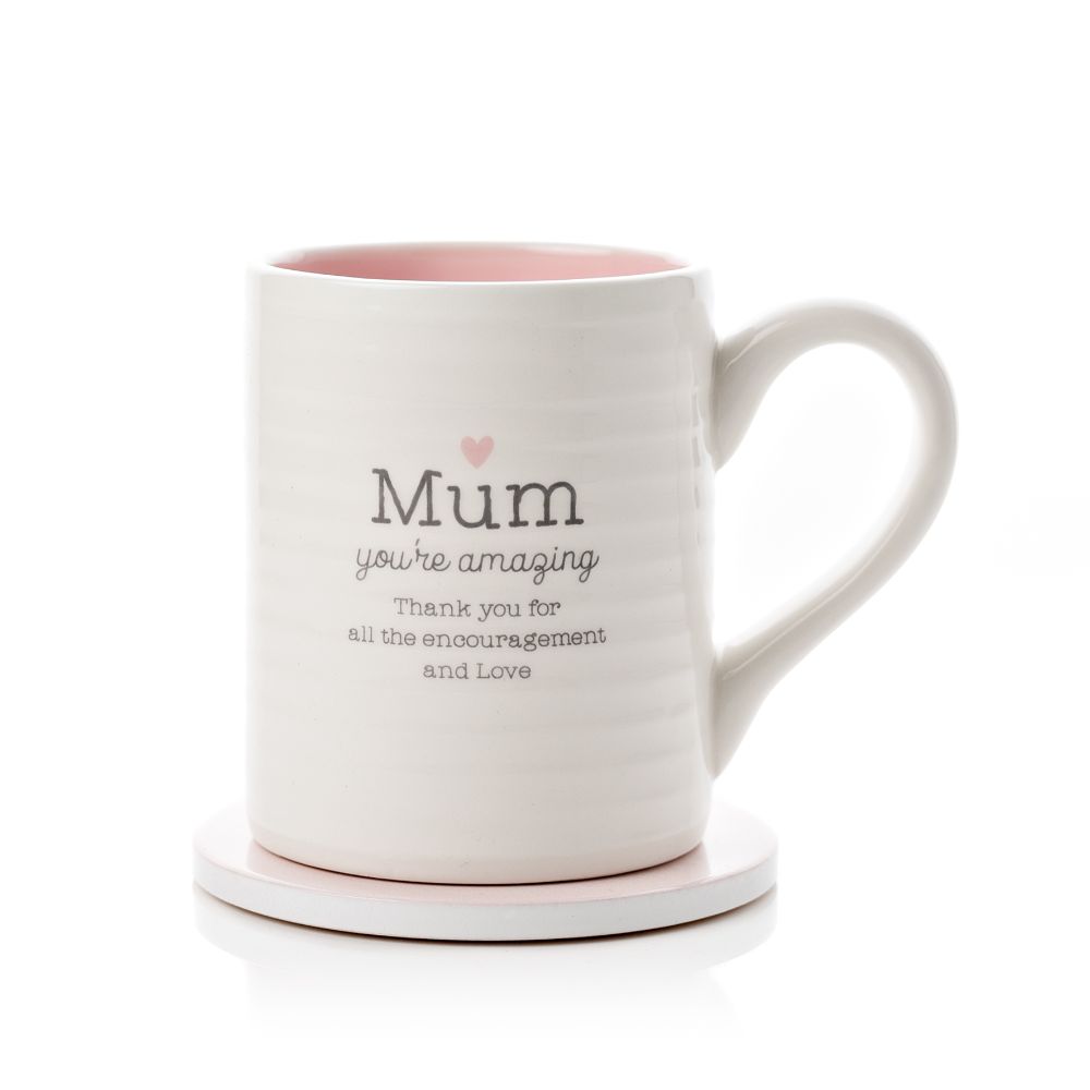 Mum You're Amazing Gift Set Mug & Coaster In A Gift Box