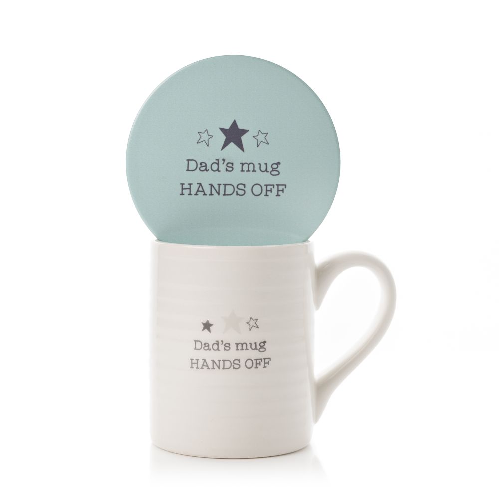 Dad's Mug Hands Off Gift Set Mug & Coaster In A Gift Box