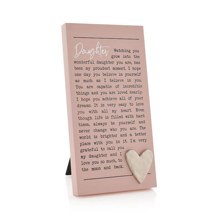 "Daughter" Sentimental Moments Message Plaque