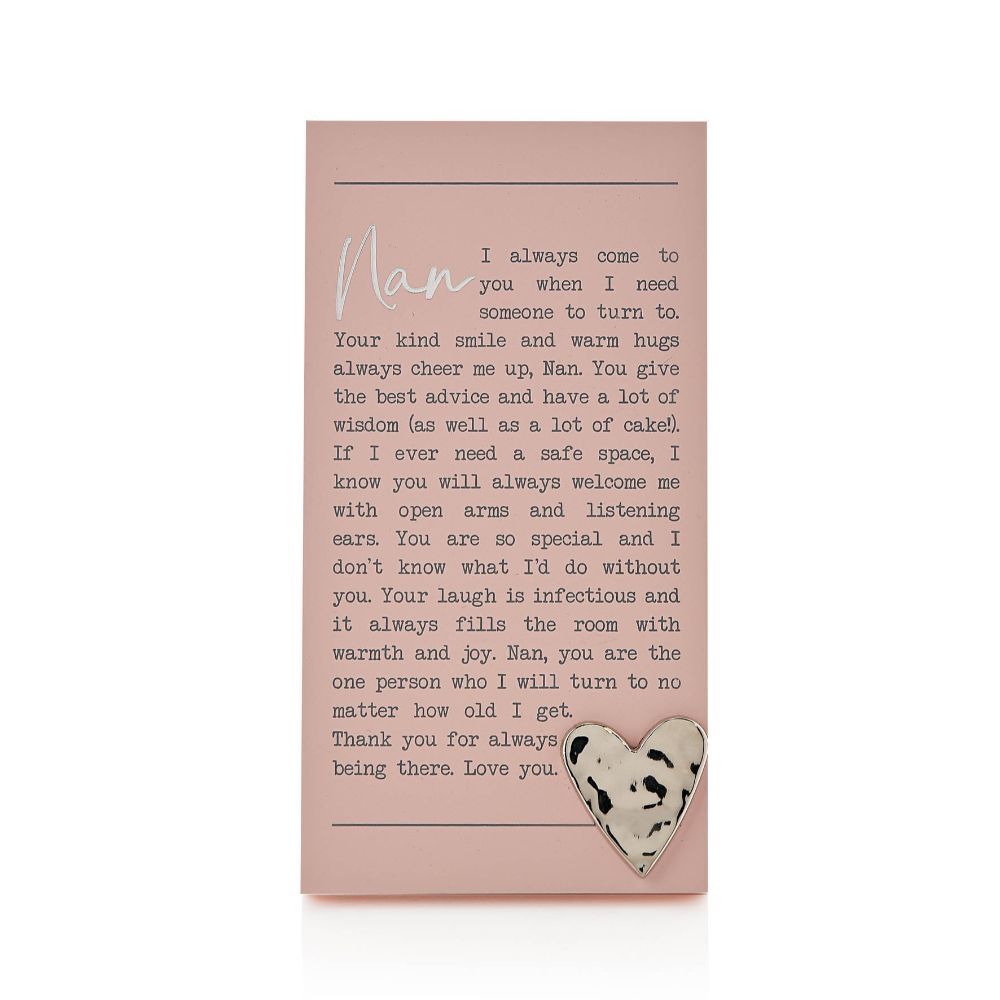 "Nan" Sentimental Moments Message Plaque