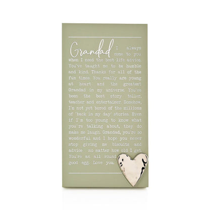 "Grandad" Sentimental Moments Message Plaque