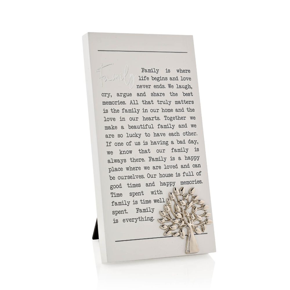 "Family" Sentimental Moments Message Plaque