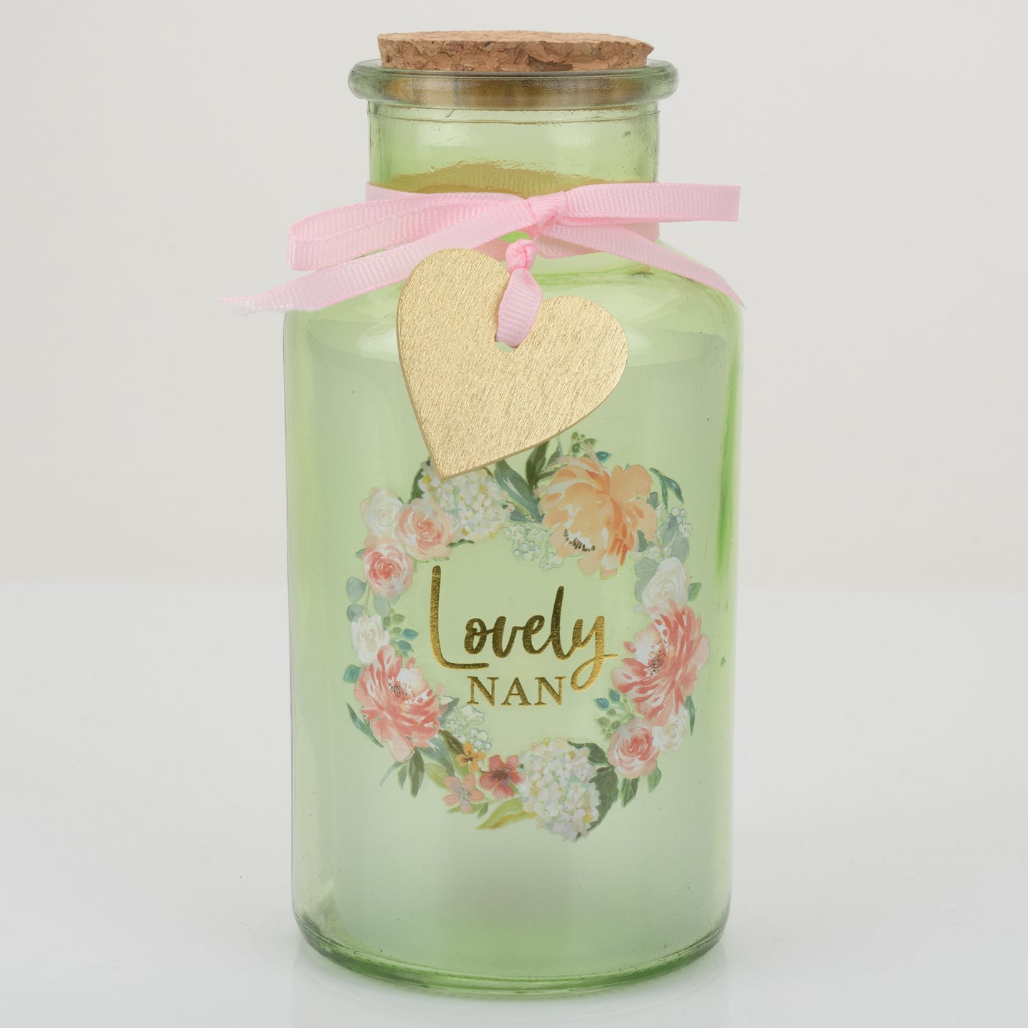 Lovely Nan Peaches & Cream Light Up Jar In Green