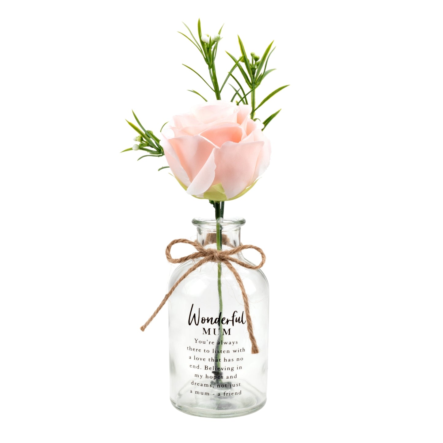 Wonderful Mum Flower In A Glass Jar With Message