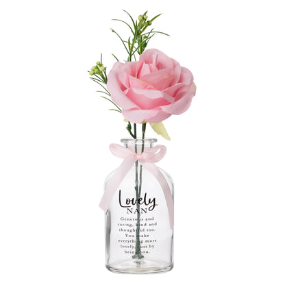 Lovely Nan Flower In A Glass Jar With Message