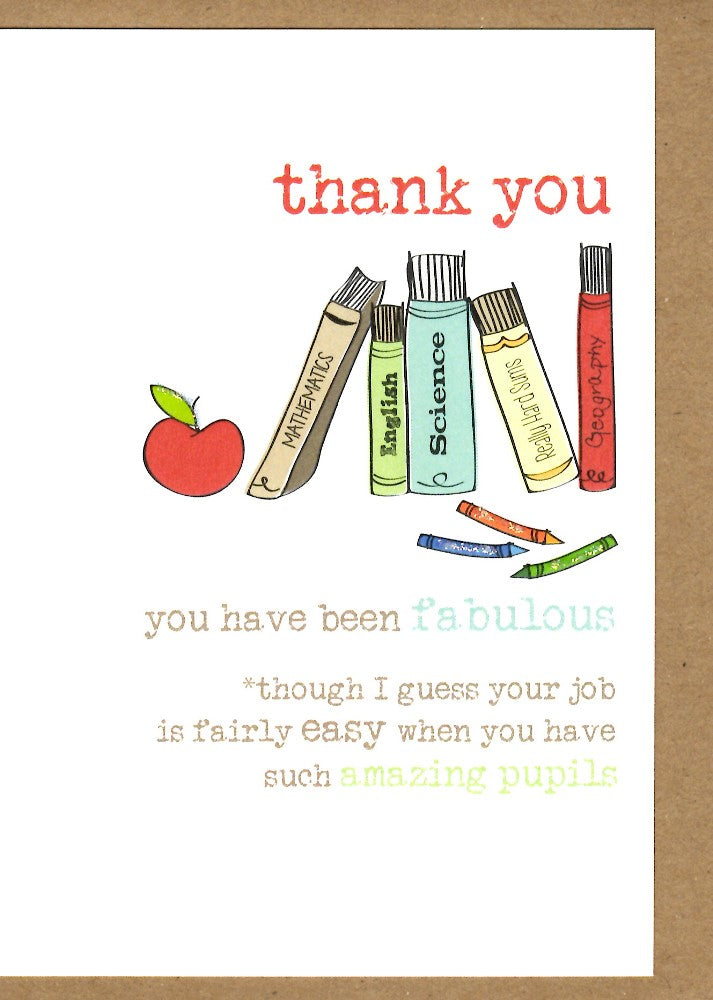 Teacher Thank You Sparkle Finished Greeting Card