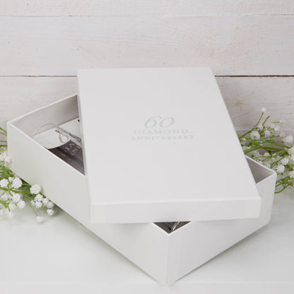 Diamond 60th Wedding Anniversary Flute Glasses & Gift Box