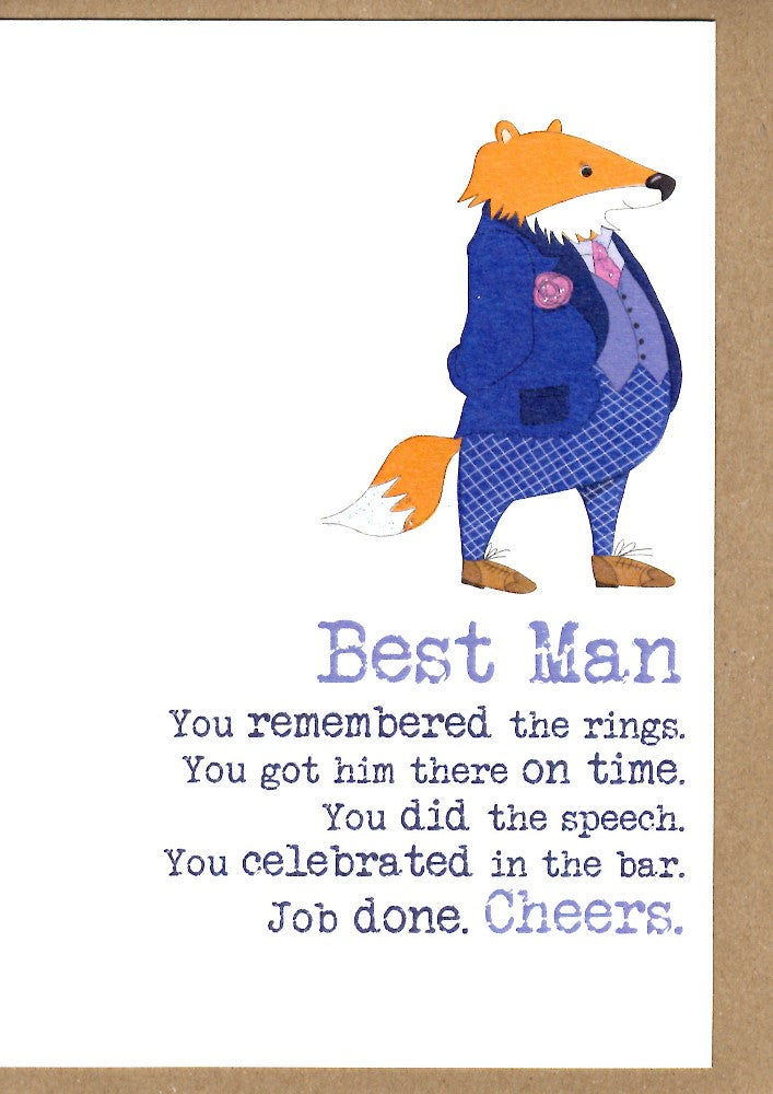 Best Man Thank You Sparkle Finished Greeting Card