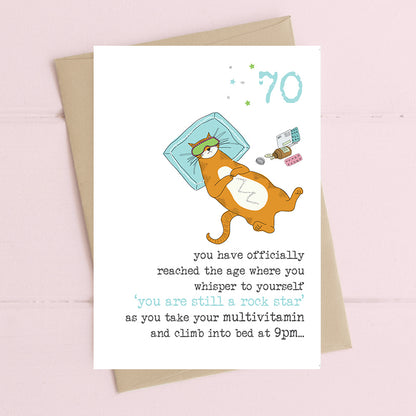 Still A Rock Star 70th Birthday Greeting Card