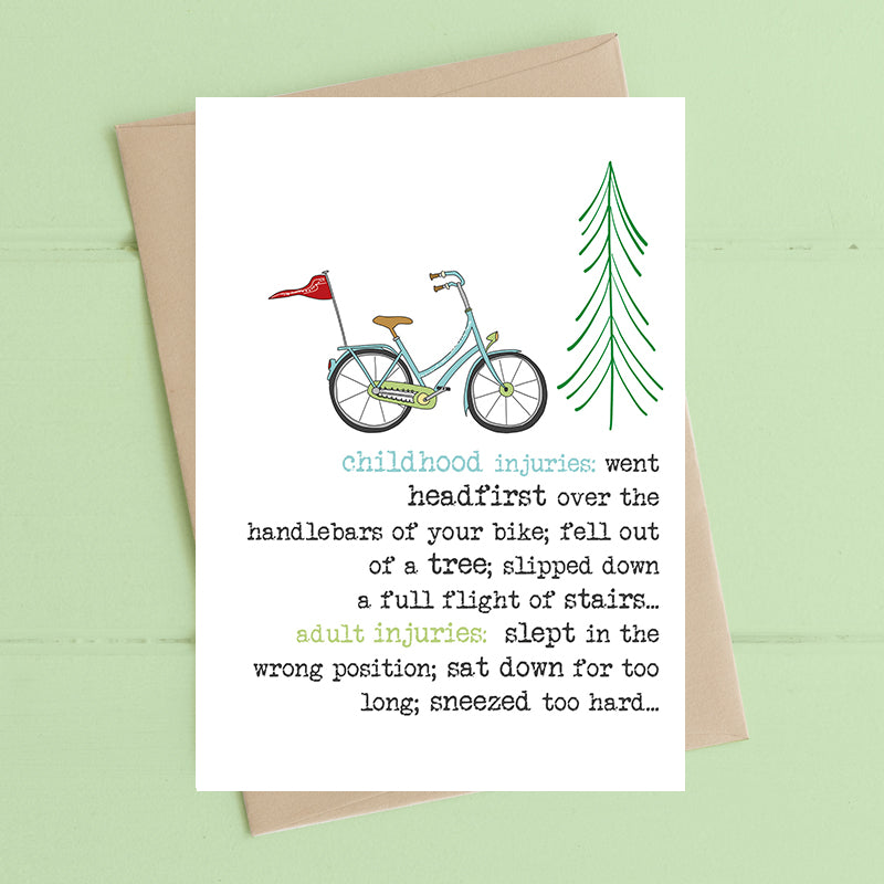 Childhood Injuries Vs Adult Injuries Greeting Card